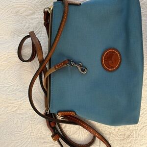 Dooney & Bourke Teal Crossbody with Brown Leather Trim